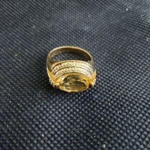 4.57 ct. tw. Citrine and White Topaz Ring in 14kt Yellow Gold over Silver